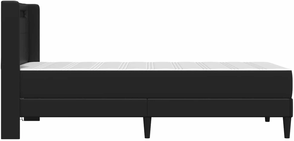 Lovos rėmas su čiužiniu Juoda 80 x 200 cm Dirbtinė oda