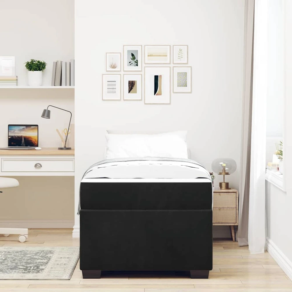 Lova Lovos rėmas su čiužiniu Juoda 90 x 200 cm audinys