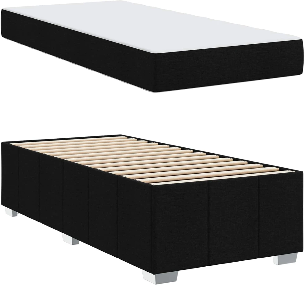 Lova Lovos rėmas su čiužiniu Juoda 90 x 200 cm audinys