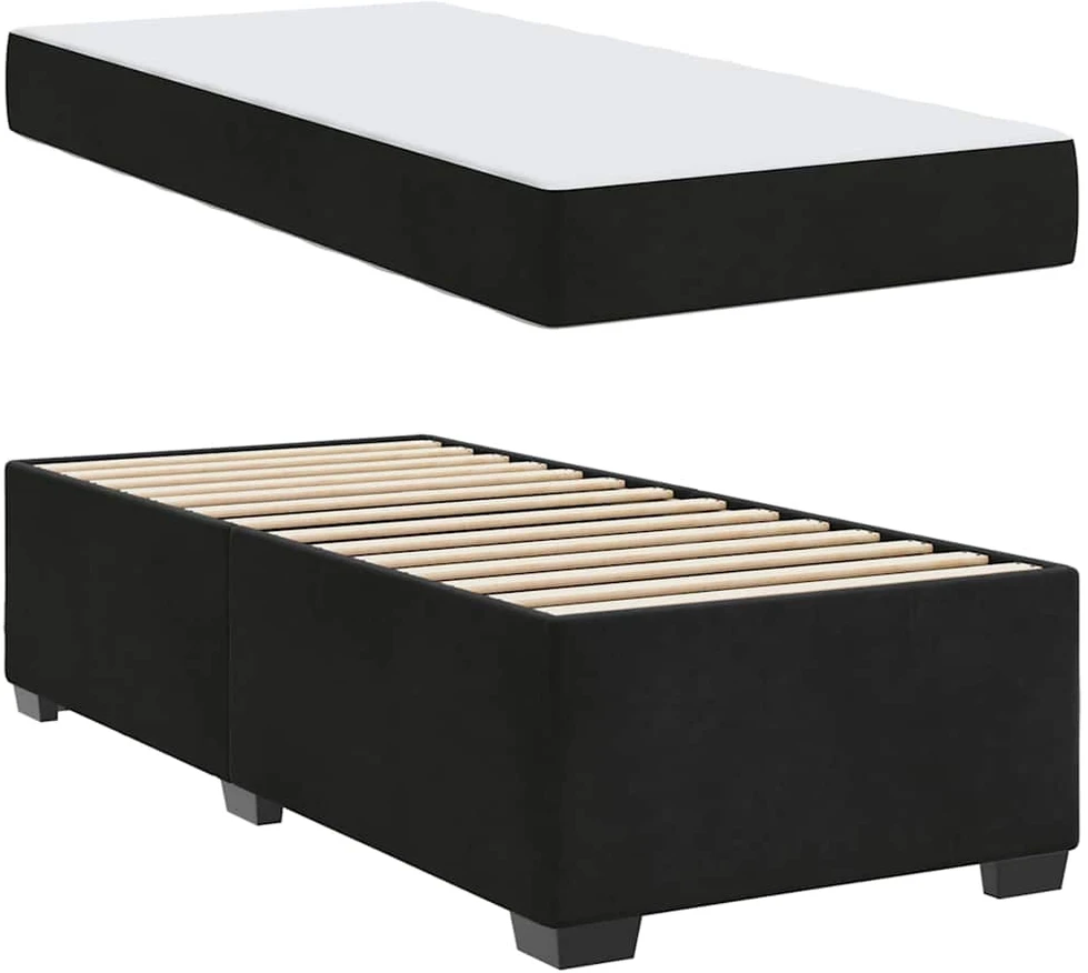 Lova Lovos rėmas su čiužiniu Juoda 90 x 200 cm audinys