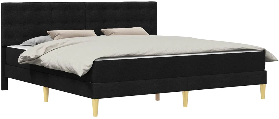 Lovos rėmas su čiužiniu Juoda 200 x 200 cm Audinys