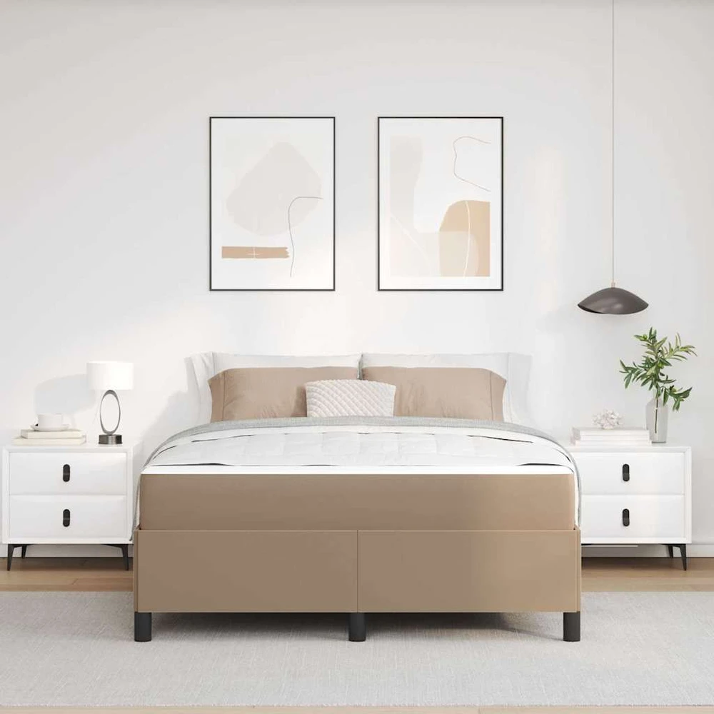 Lovos rėmas su čiužiniu Kapučino 140 x 200 cm audinys