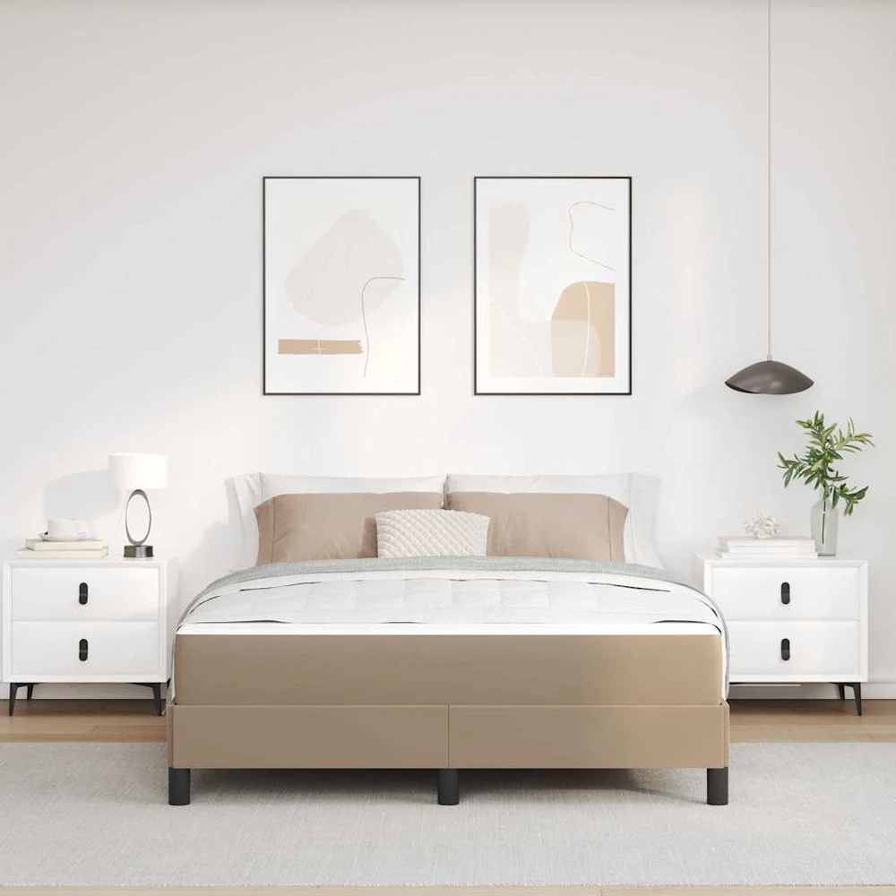 Lovos rėmas su čiužiniu Kapučino 140 x 200 cm audinys