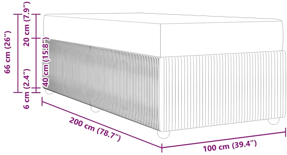 Lova Lovos rėmas Kreminė 100 x 200 cm audinys