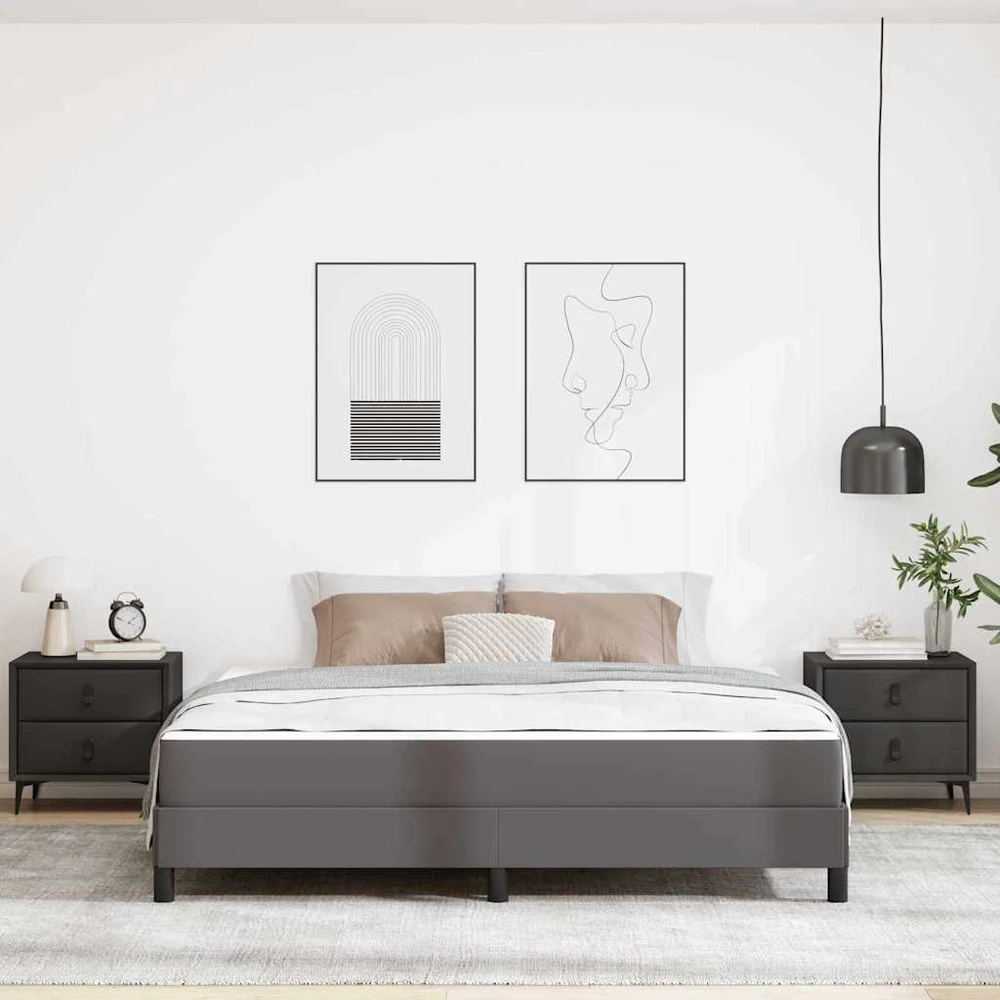 Lovos rėmas su čiužiniu Pilka 180 x 200 cm audinys