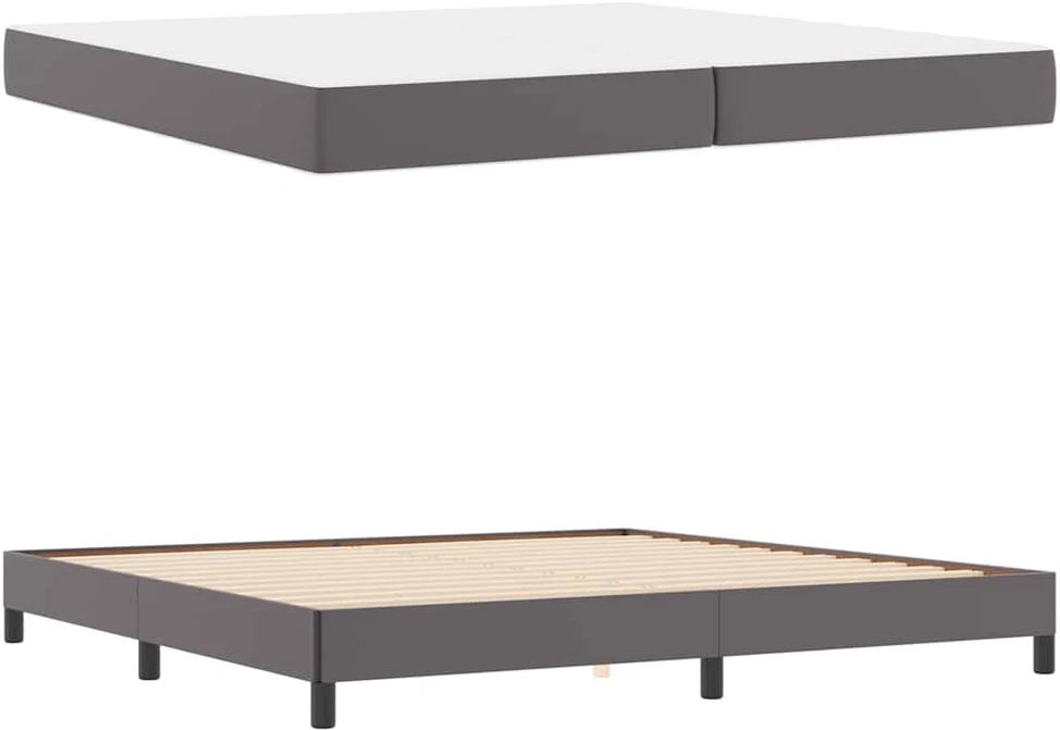 Lovos rėmas su čiužiniu Pilka 200 x 200 cm audinys