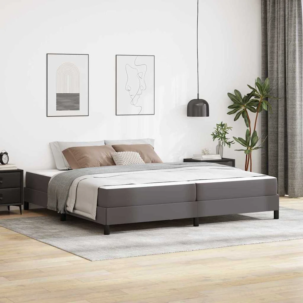 Lovos rėmas su čiužiniu Pilka 200 x 200 cm audinys