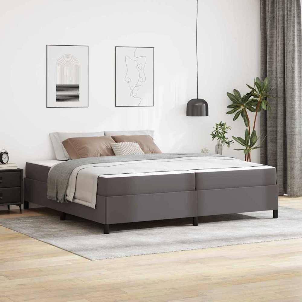 Lovos rėmas su čiužiniu Pilka 200 x 200 cm audinys