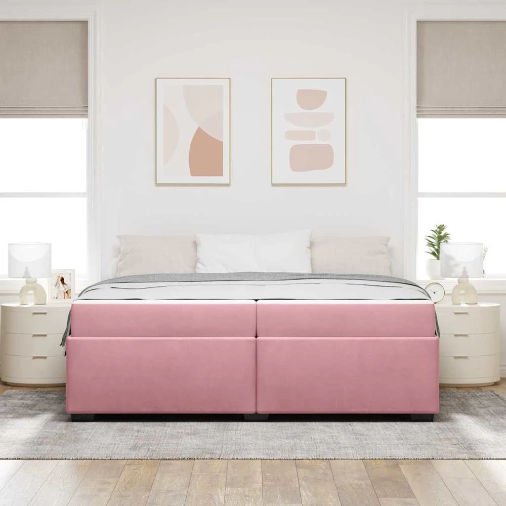 Lovos rėmas su čiužiniu Rožinė 200 x 200 cm audinys