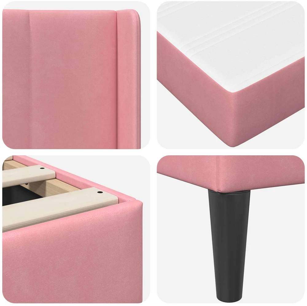 Čiužinys Lovos rėmas su čiužiniu Rožinė 80 x 200 cm Aksomas