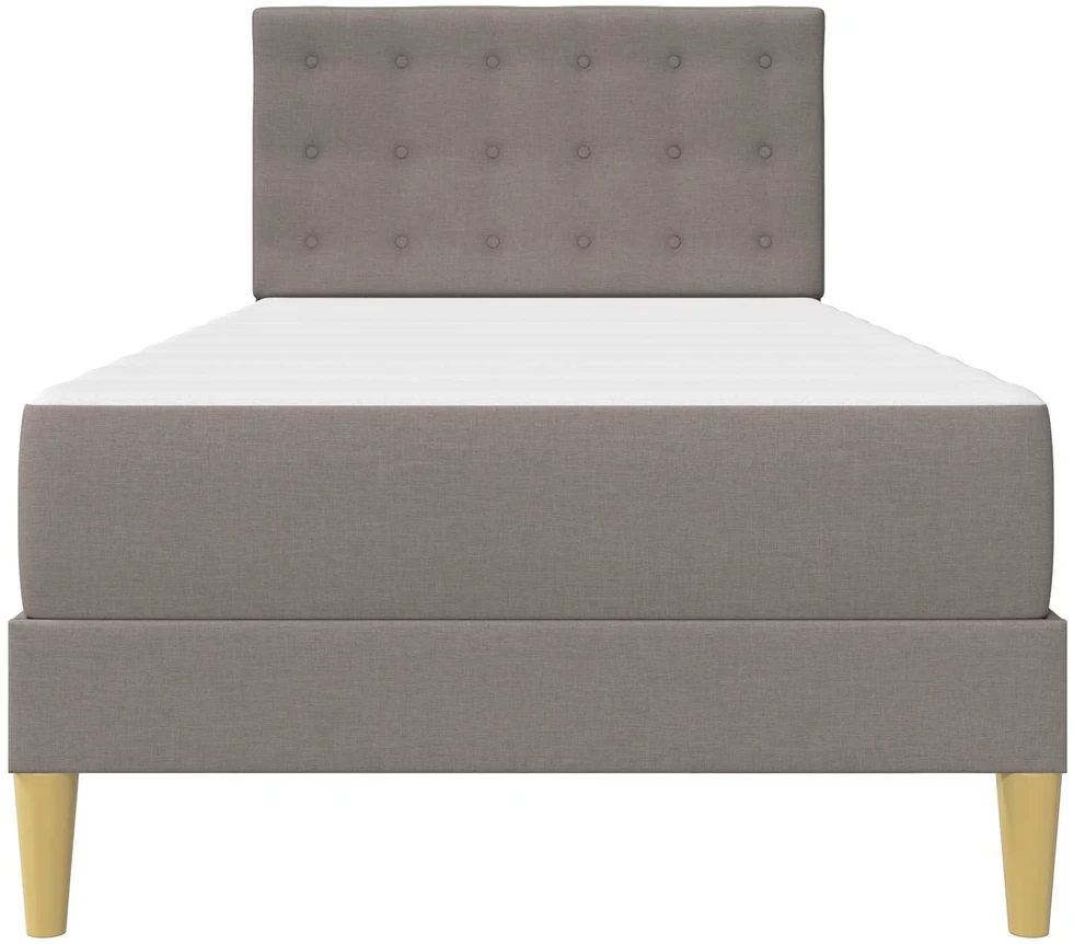 Lova Lovos rėmas su čiužiniu su galvūgalio Taupe 80 x 200 cm Audinys