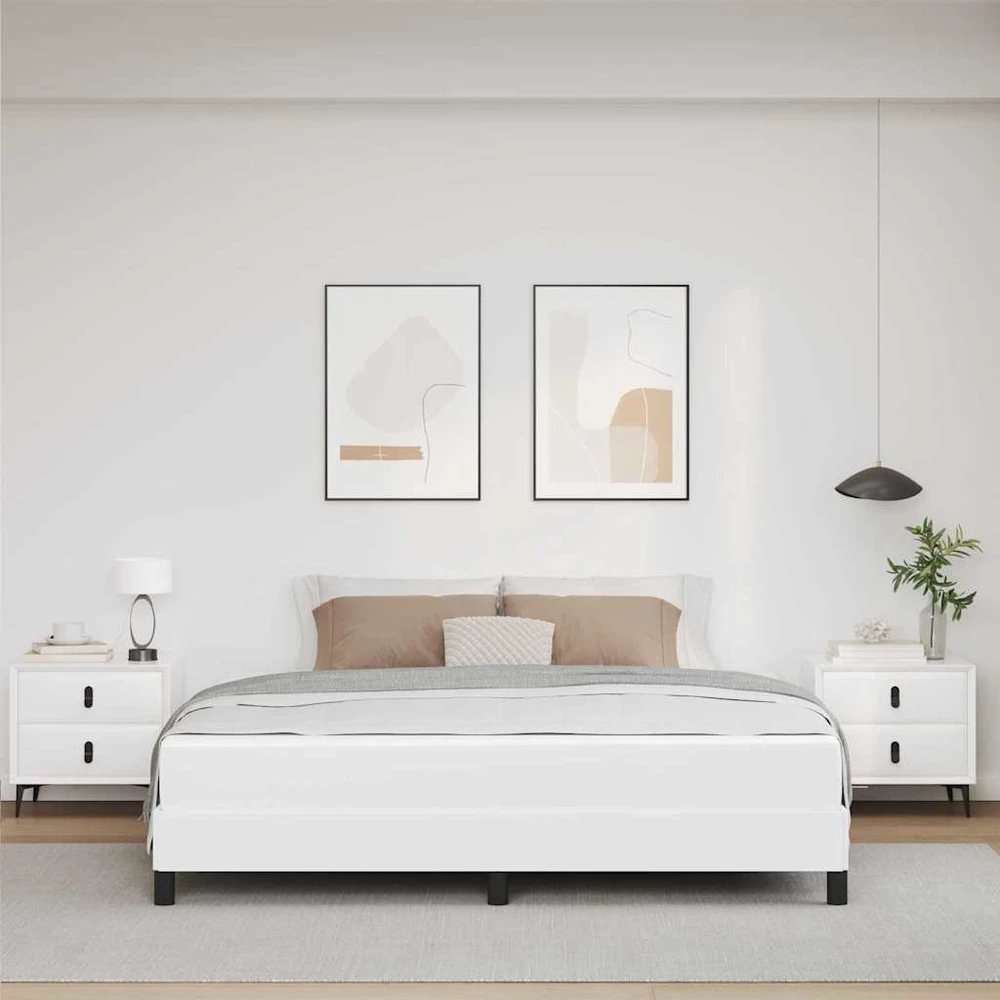 Lovos rėmas su čiužiniu Švari balta 180 x 200 cm audinys