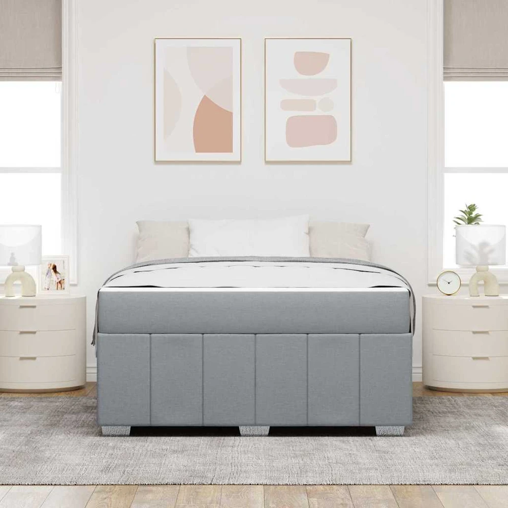 Lovos rėmas su čiužiniu Šviesiai pilka 140 x 200 cm audinys