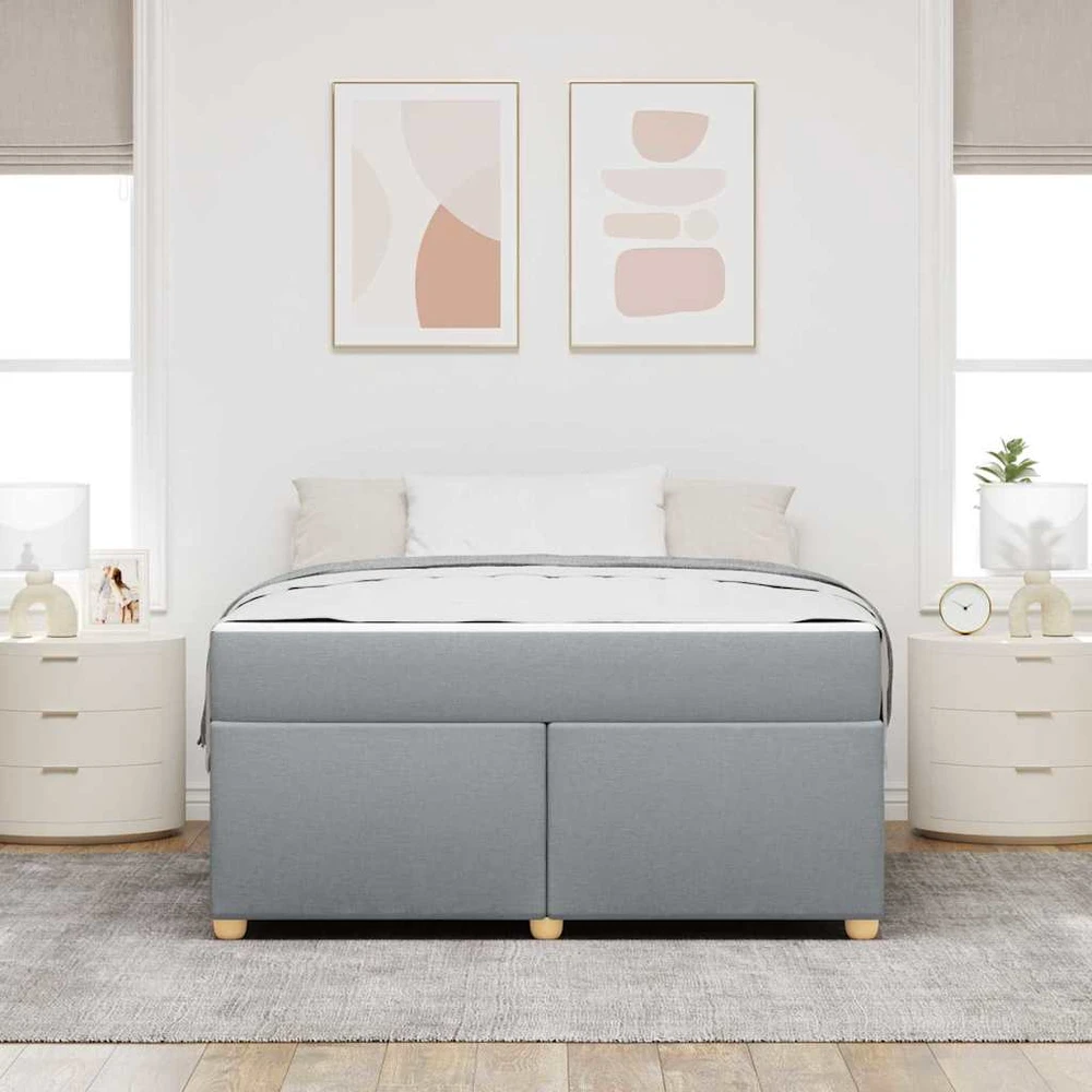 Lovos rėmas su čiužiniu Šviesiai pilka 160 x 200 cm audinys