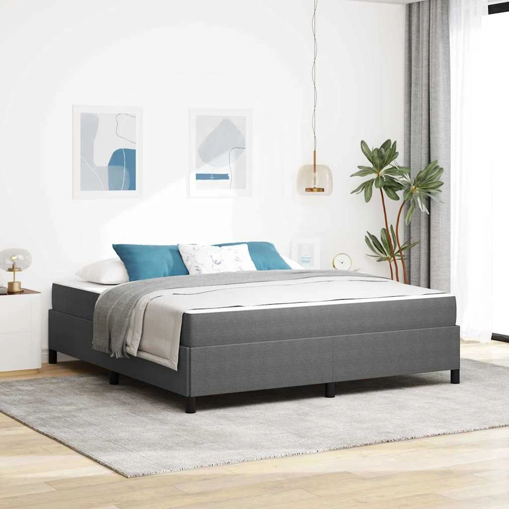Lovos rėmas su čiužiniu Šviesiai pilka 180 x 200 cm audinys