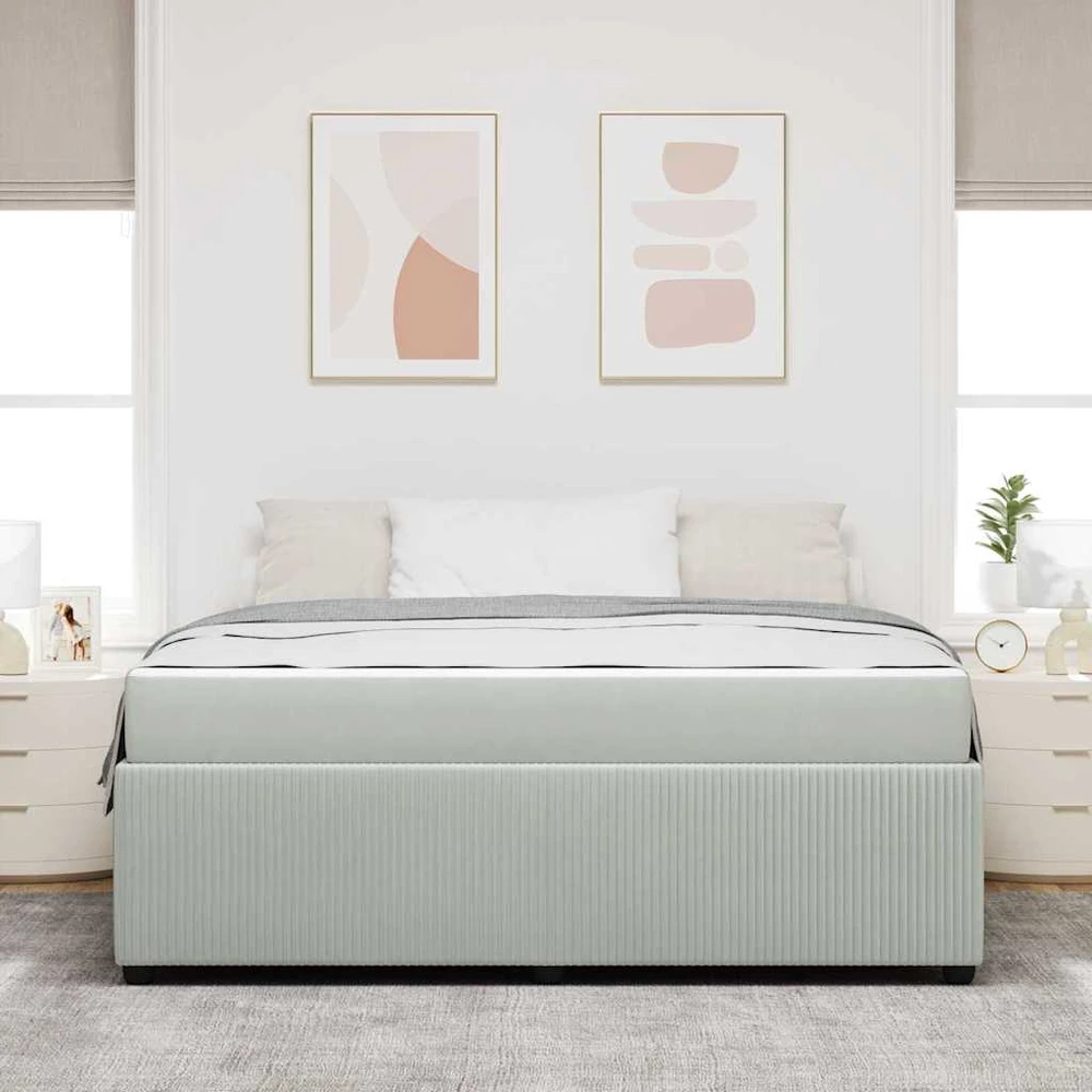 Lovos rėmas Šviesiai pilka 180 x 200 cm audinys