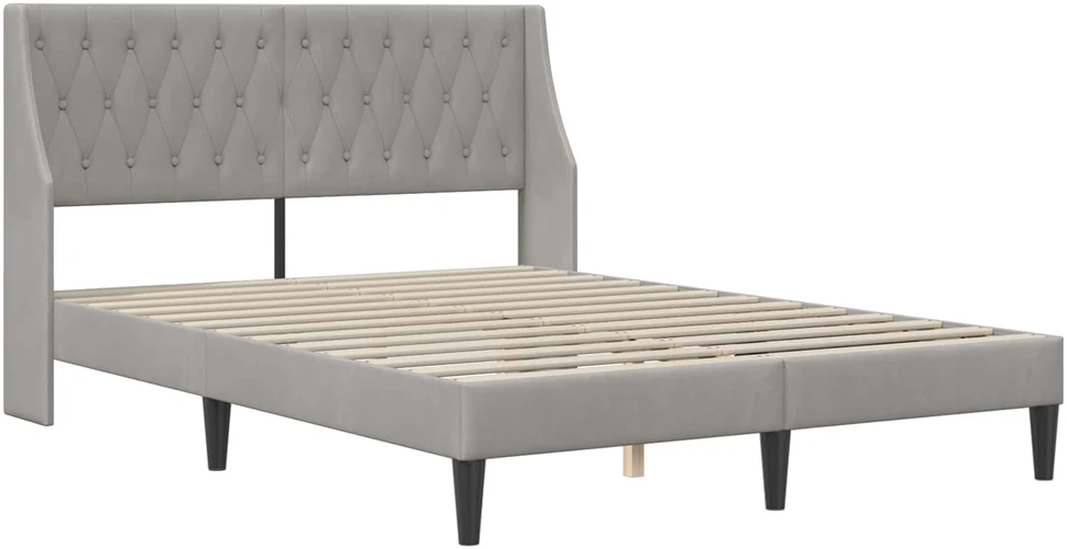 Čiužinys Lovos rėmas su čiužiniu Šviesiai pilka 180 x 200 cm Aksomas