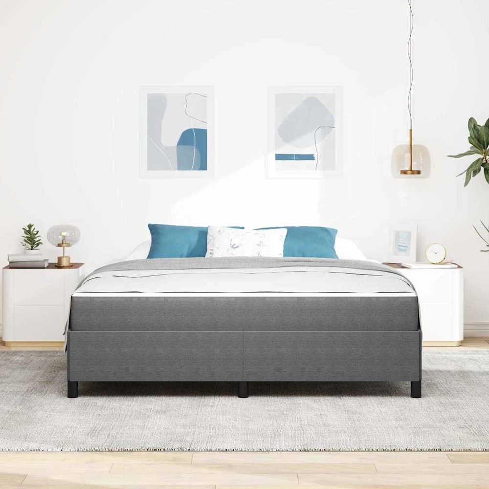 Lovos rėmas su čiužiniu Šviesiai pilka 180 x 200 cm audinys