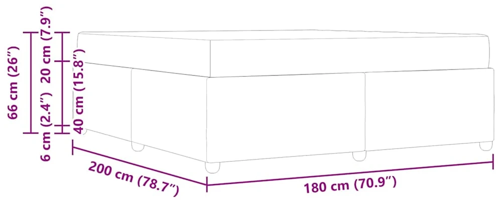 Lovos rėmas su čiužiniu Šviesiai pilka 180 x 200 cm audinys