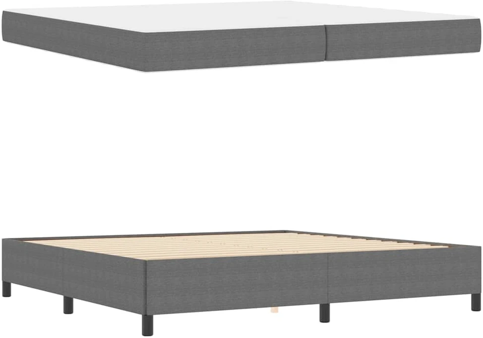 Lovos rėmas su čiužiniu Šviesiai pilka 200 x 200 cm audinys