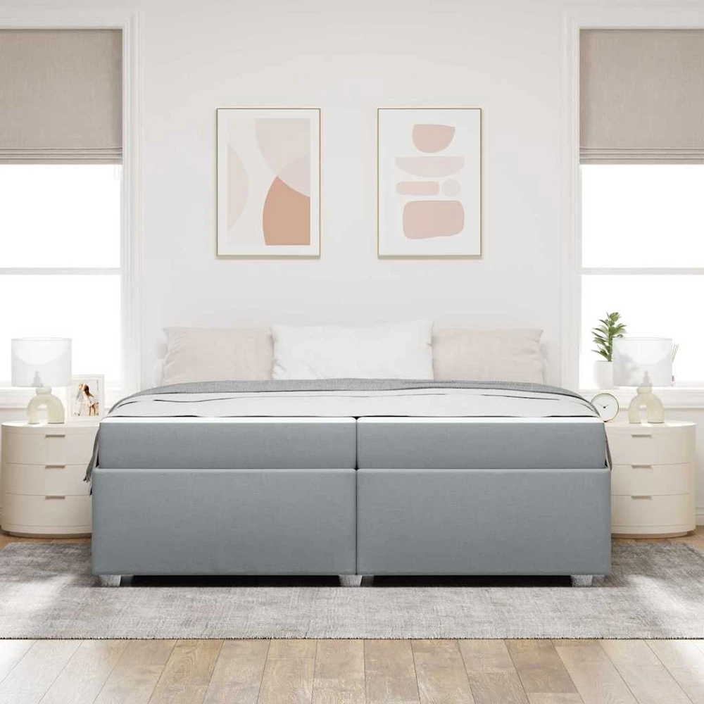 Lovos rėmas su čiužiniu Šviesiai pilka 200 x 200 cm audinys