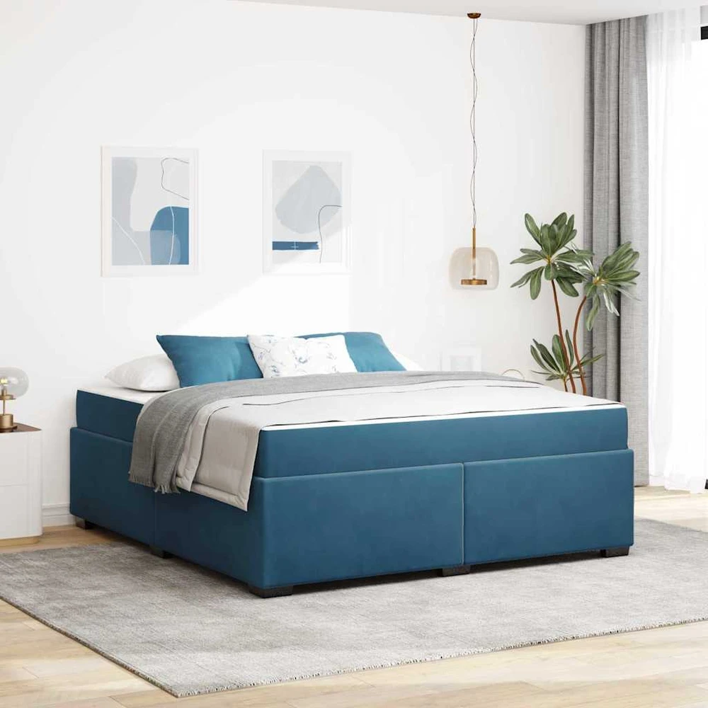 Lovos rėmas su čiužiniu Tamsiai mėlyna 180 x 200 cm audinys