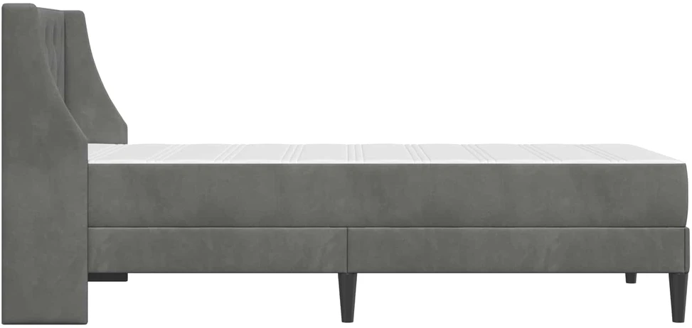 Čiužinys Lovos rėmas su čiužiniu Tamsiai pilka 100 x 200 cm Aksomas