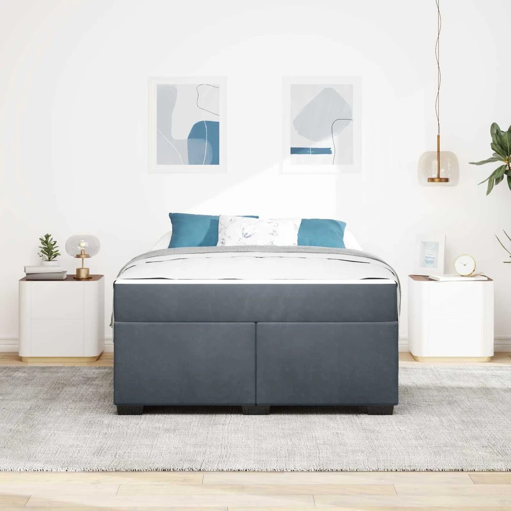 Lovos rėmas su čiužiniu Tamsiai pilka 160 x 200 cm audinys
