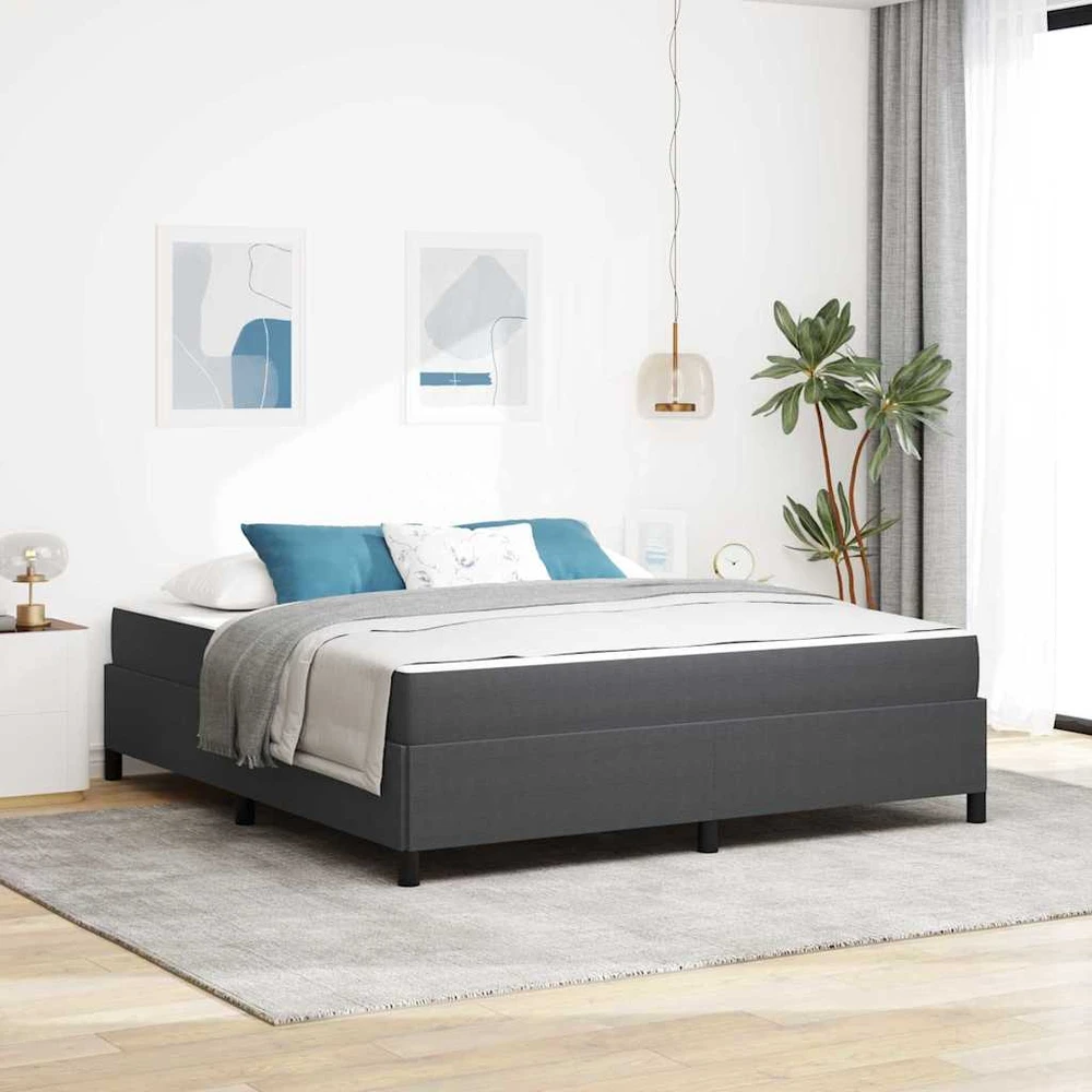 Lovos rėmas su čiužiniu Tamsiai pilka 180 x 200 cm audinys