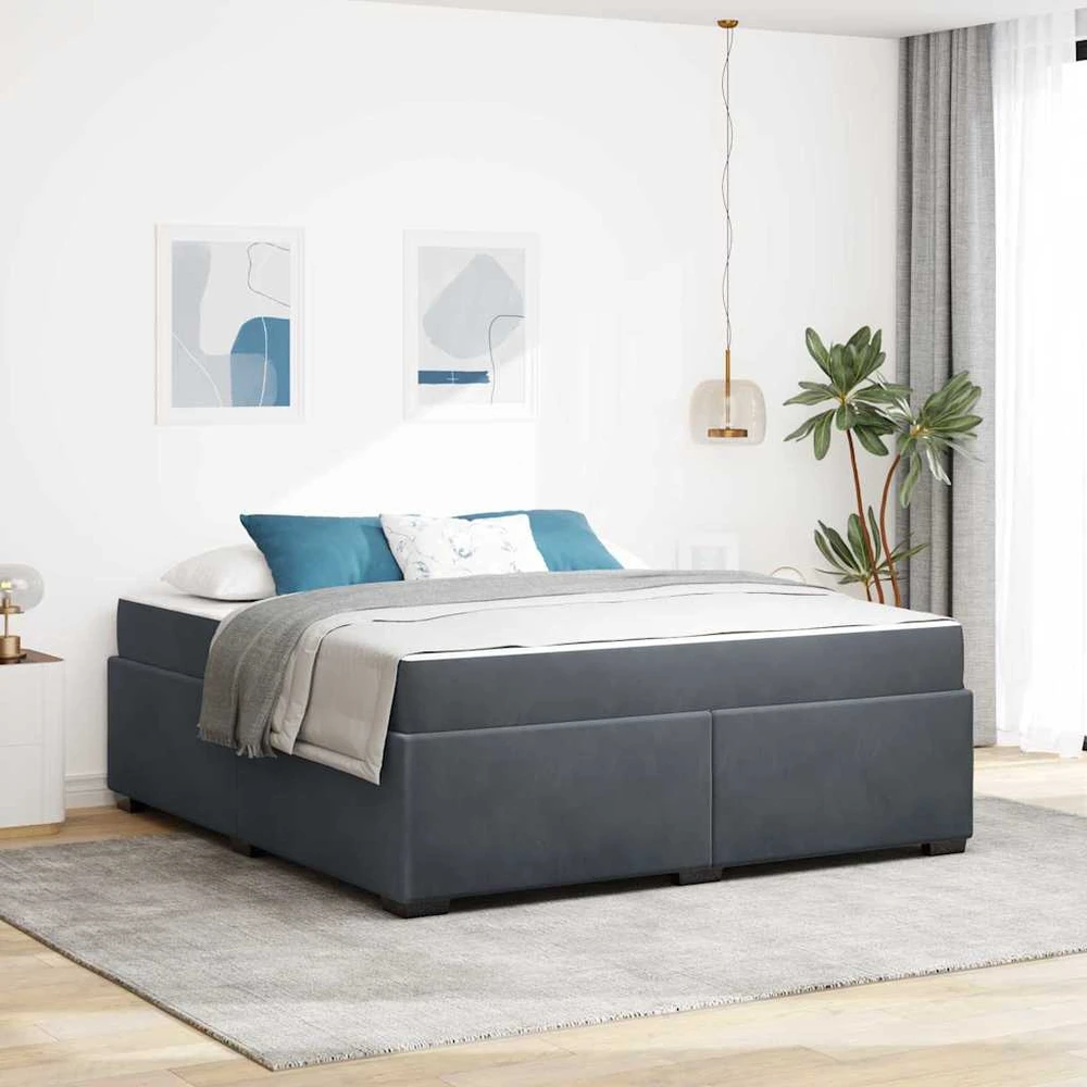 Lovos rėmas su čiužiniu Tamsiai pilka 180 x 200 cm audinys