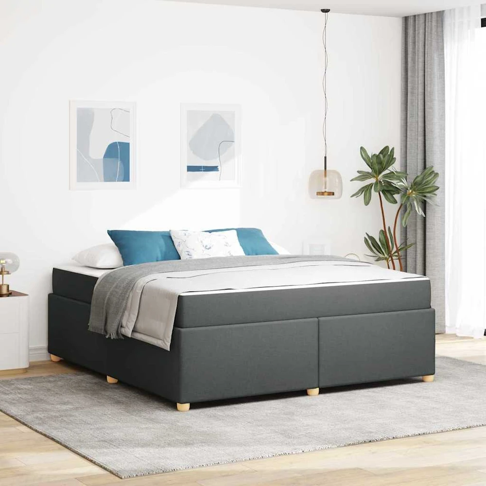 Lovos rėmas su čiužiniu Tamsiai pilka 180 x 200 cm audinys