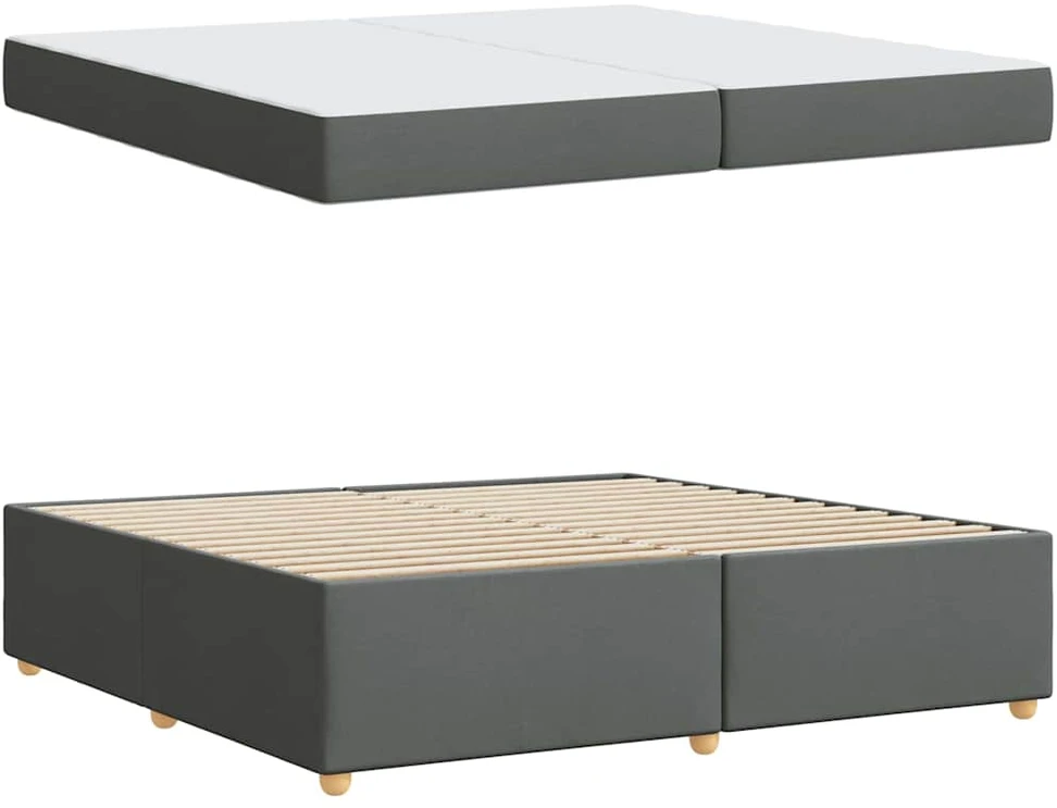 Lovos rėmas su čiužiniu Tamsiai pilka 200 x 200 cm audinys