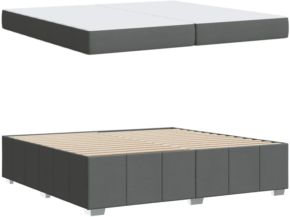 Lovos rėmas su čiužiniu Tamsiai pilka 200 x 200 cm audinys