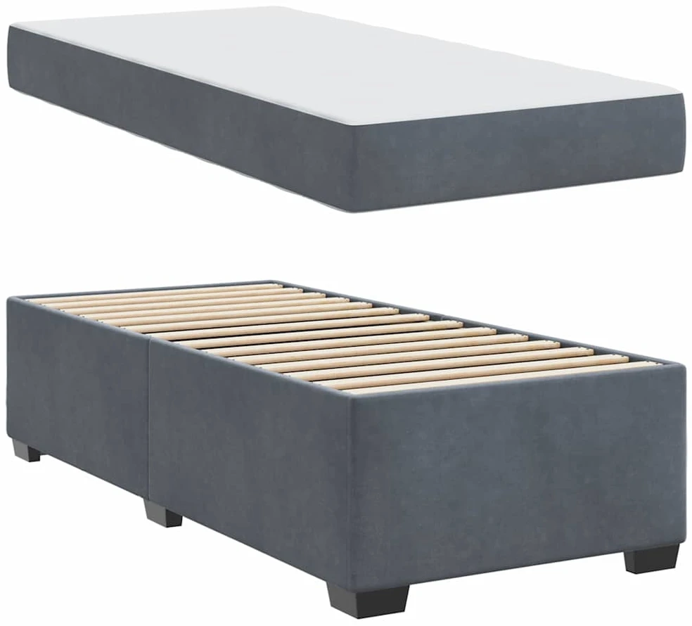 Lovos rėmas su čiužiniu Tamsiai pilka 80 x 200 cm audinys