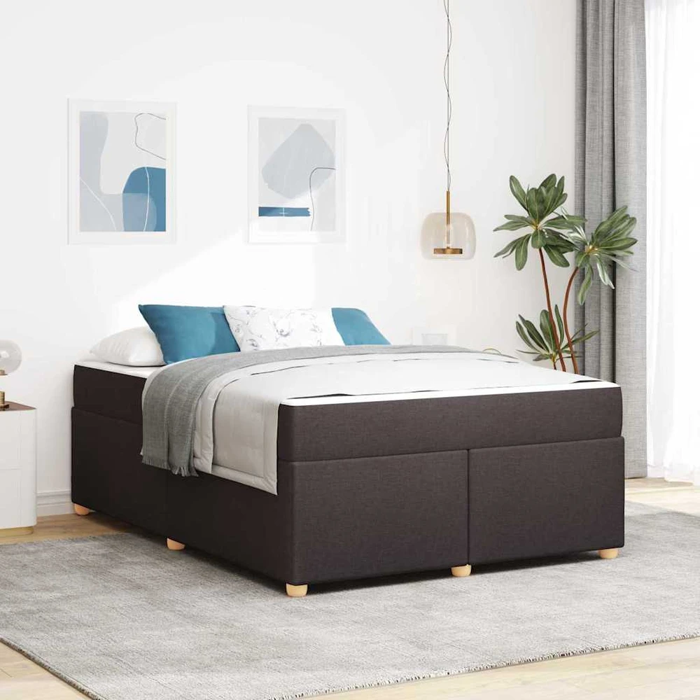 Lovos rėmas su čiužiniu Tamsiai rudas 140 x 200 cm audinys