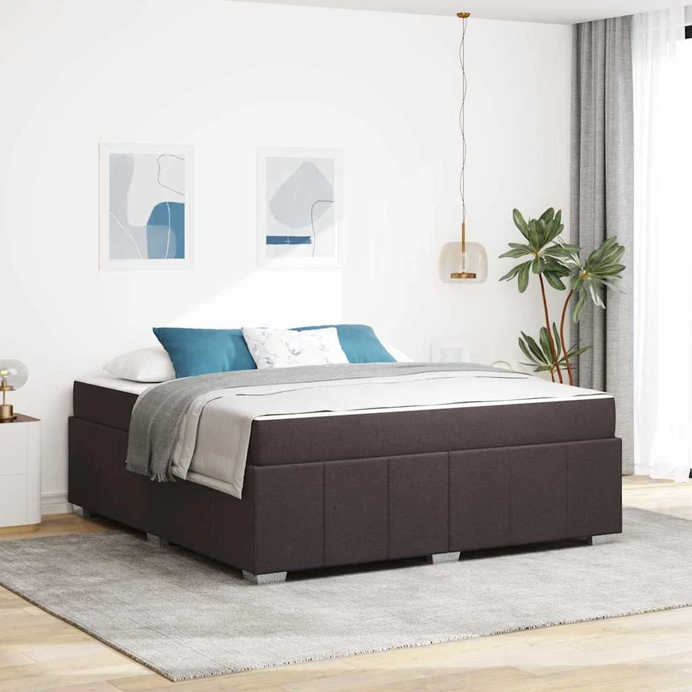 Lovos rėmas su čiužiniu Tamsiai rudas 180 x 200 cm audinys