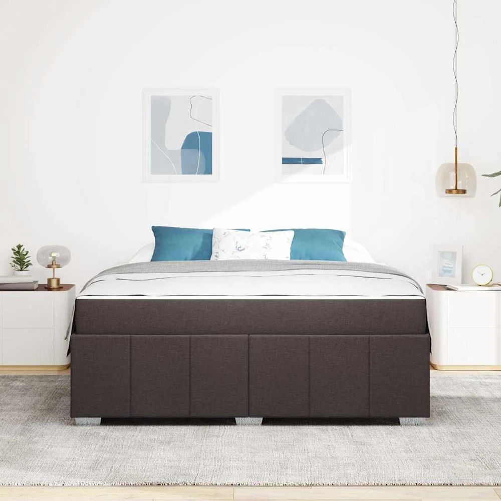 Lovos rėmas su čiužiniu Tamsiai rudas 180 x 200 cm audinys