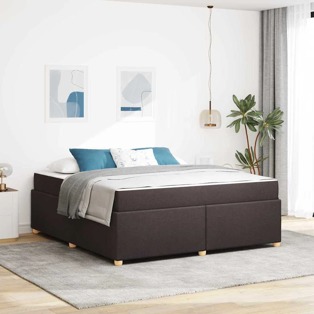 Lovos rėmas su čiužiniu Tamsiai rudas 180 x 200 cm audinys