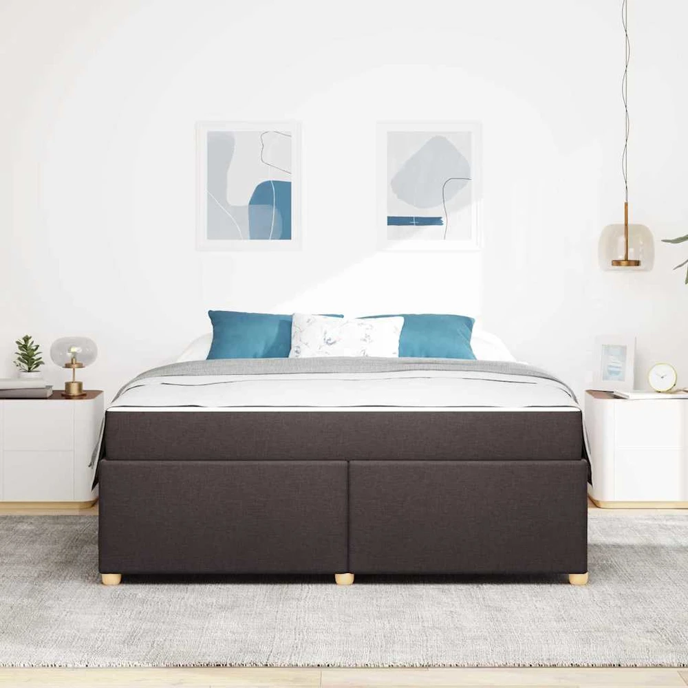 Lovos rėmas su čiužiniu Tamsiai rudas 180 x 200 cm audinys