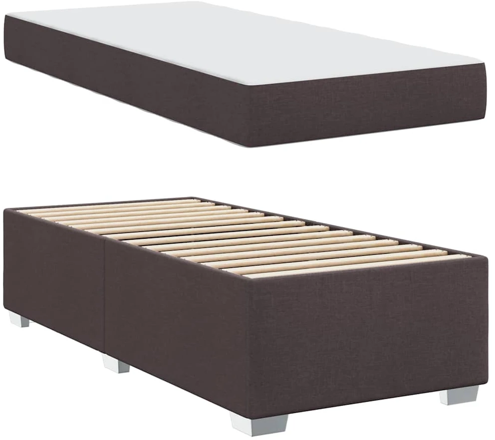 Lova Lovos rėmas su čiužiniu Tamsiai rudas 90 x 200 cm audinys