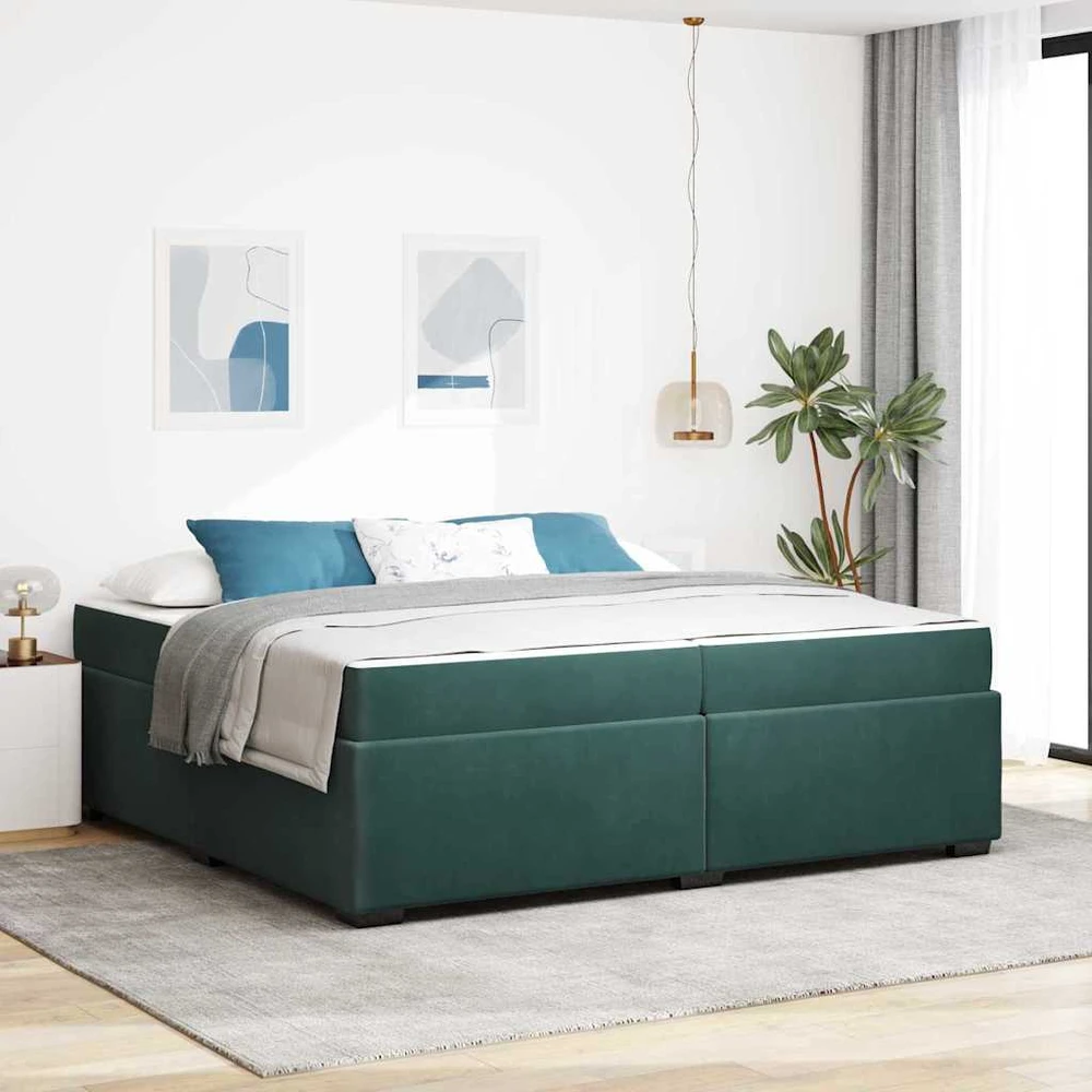 Lovos rėmas su čiužiniu Tamsiai žalia 200 x 200 cm audinys