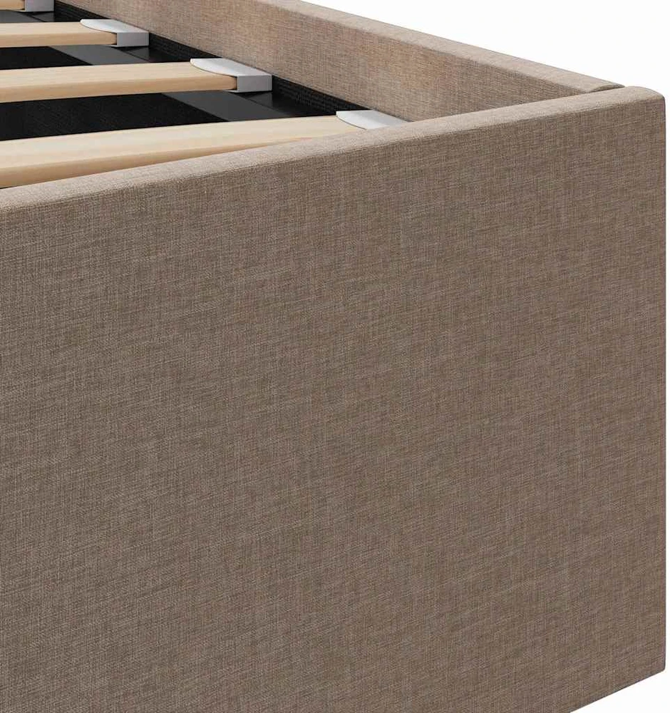 Lovos rėmas su daiktadėže, taupe spalvos, 140x200cm, audinys