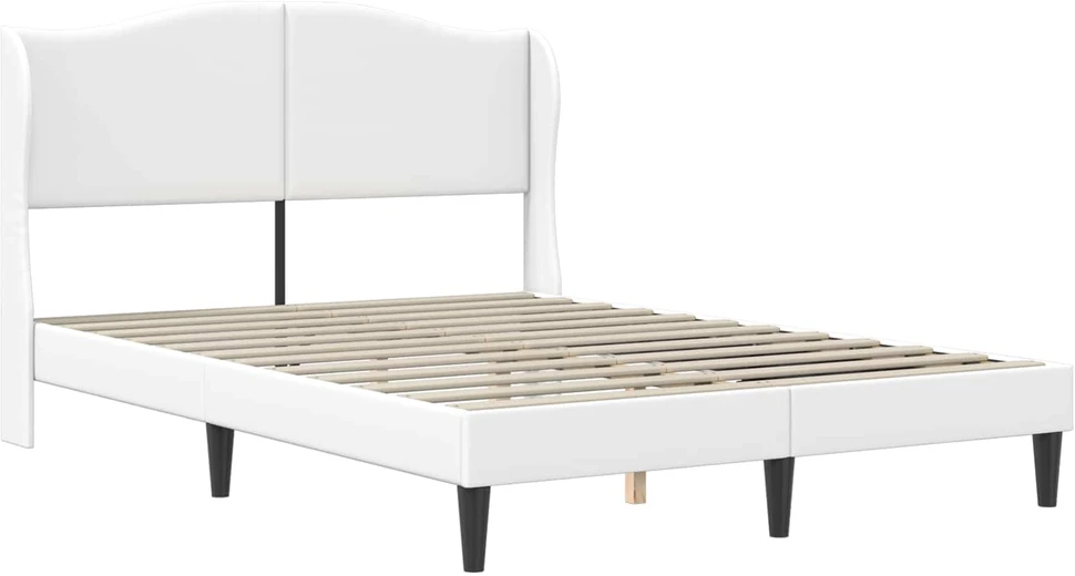 Lovos rėmas su galvūgalio Balta 160 x 200 cm Dirbtinė oda