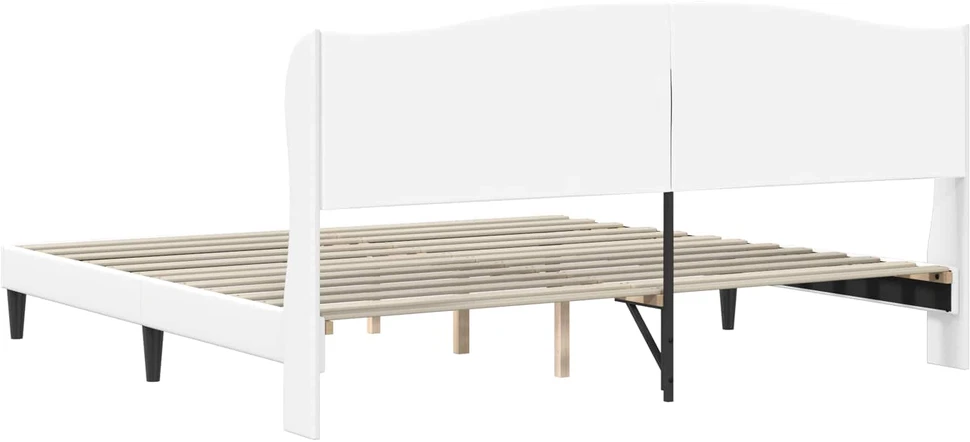 Lovos rėmas su galvūgalio Balta 200 x 200 cm Dirbtinė oda