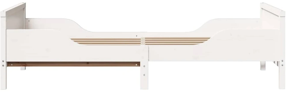 Lova Lovos rėmas su galvūgalio Balta 80 x 200 cm Apdirbta mediena