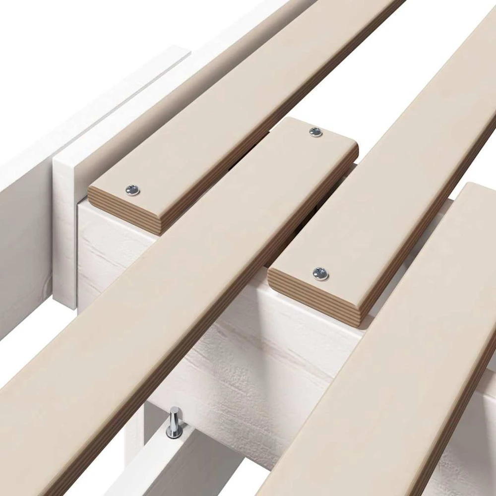Lova Lovos rėmas su galvūgalio Balta 80 x 200 cm Apdirbta mediena
