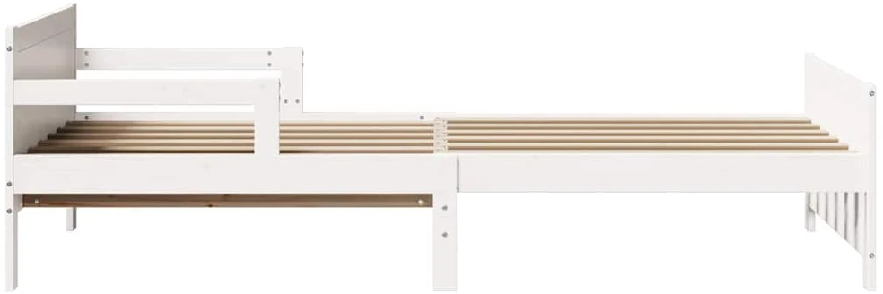 Lova Lovos rėmas su galvūgalio Balta 80 x 200 cm Apdirbta mediena