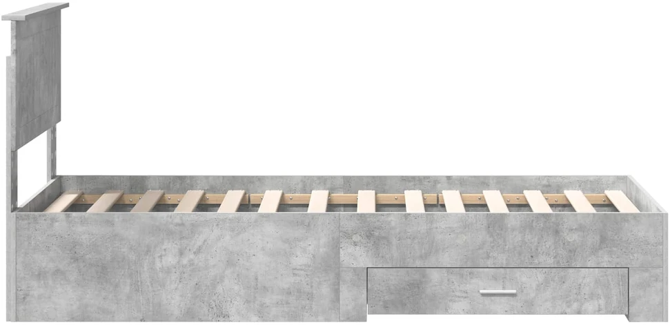 Lova Lovos rėmas su stalčių Betono pilko ir sidabro 70 x 190 cm