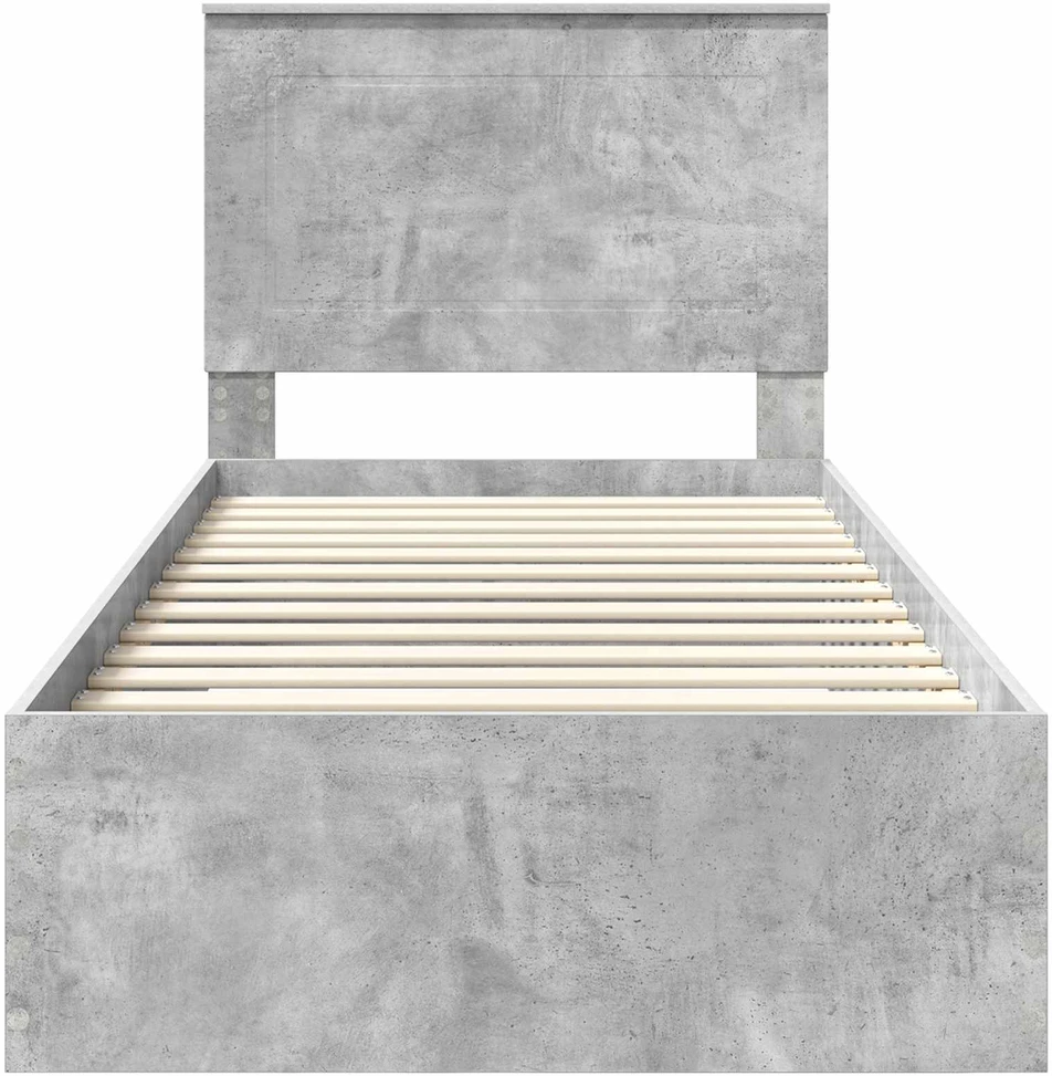 Lova Lovos rėmas su stalčių Betono pilko ir sidabro 75 x 190 cm
