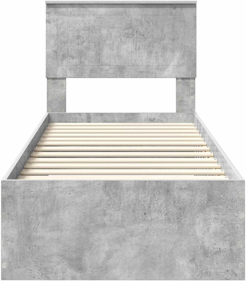 Lova Lovos rėmas su stalčių Betono pilko ir sidabro 70 x 190 cm